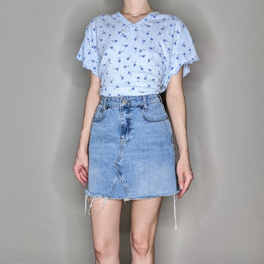 SOLD - Vanity Fair Floral Crinkle Texture Top